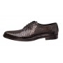 Pantofi eleganti barbati din piele naturala croco lac - Model Donato Negru